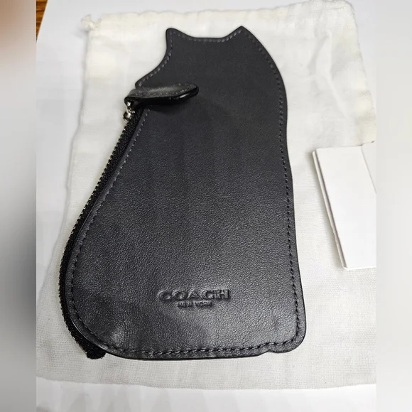 Coach Fox Leather & Suede Coin Case NWT - Picture 3 of 6